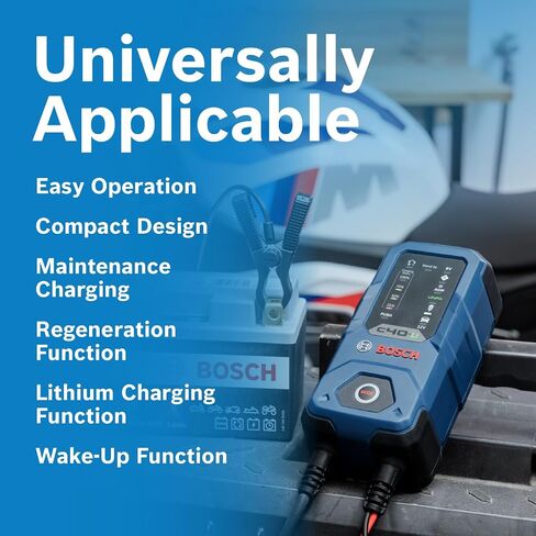 Bosch C80-Li: 15A 6V/12V Next-Gen Battery Charger – Unique 20A Fast-Mode & Smart Maintenance, Trickle Functionality & Advanced Safety Features – for Lead-Acid & Lithium Batteries, AGM, EFB, Gel & SLI in Saudi Arabia