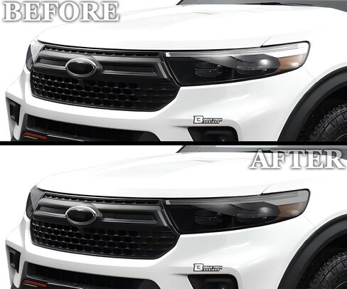 BOGAR TECH DESIGNS Precut For Ford Explorer 2020-2024 Full Headlight Head Light Tint Kit, Light Smoke in Saudi Arabia