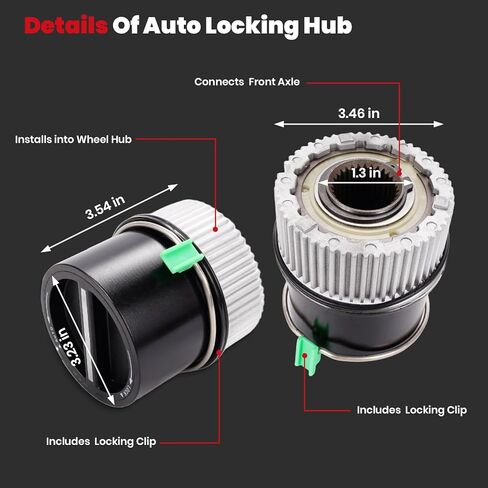 Locking Hubs fits for 1999-2005 Ford F250 F350 F450 F550 Super Duty & Excursion & Lincoln Navigitor Expedition 4WD Auto Locking Hub Replacement 1C3Z-3B396-CB 600-203 - 2PCS in Kuwait