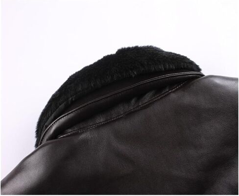 Oversized American Fur Male And Female Aviator Lovers Leather Biker Fur Collar Coats in Saudi Arabia