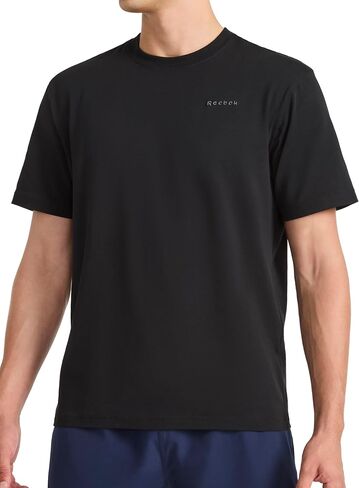Reebok Mens Overdrive Cotton Span Crewneck T-Shirt, Standard Fit, Lightweight Stretch Cotton Fabric in Saudi Arabia
