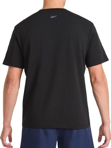 Reebok Mens Overdrive Cotton Span Crewneck T-Shirt, Standard Fit, Lightweight Stretch Cotton Fabric in Saudi Arabia