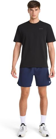 Reebok Mens Overdrive Cotton Span Crewneck T-Shirt, Standard Fit, Lightweight Stretch Cotton Fabric in Saudi Arabia