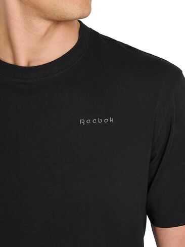 Reebok Mens Overdrive Cotton Span Crewneck T-Shirt, Standard Fit, Lightweight Stretch Cotton Fabric in Saudi Arabia