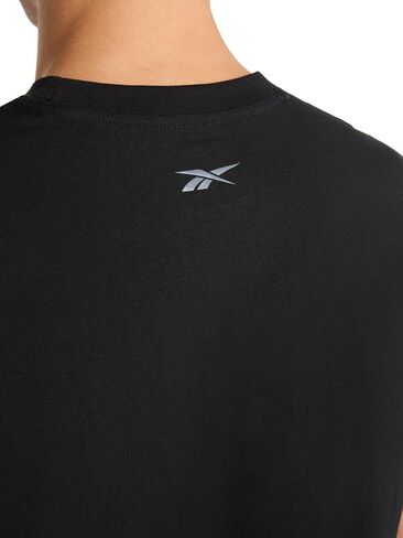 Reebok Mens Overdrive Cotton Span Crewneck T-Shirt, Standard Fit, Lightweight Stretch Cotton Fabric in Saudi Arabia