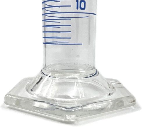 Eisco Labs - أسطوانة متدرجة، 10 مل - ASTM، الفئة A - التسامح ± 0.10 مل - طوق واقي، قاعدة سداسية - التخرج الأزرق - مع شهادة عمل فردية - زجاج البورسليكات 3.3 in Saudi Arabia
