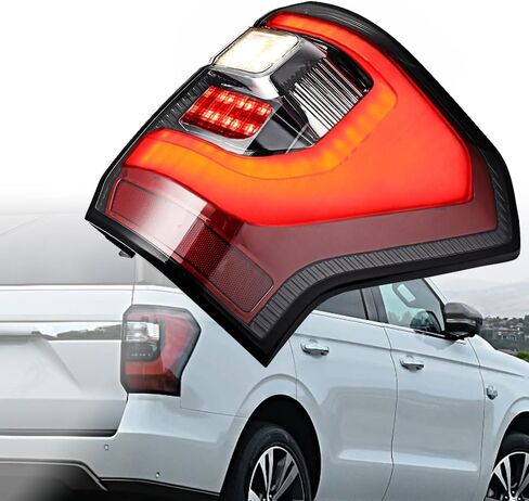 Astra Depot LED Type Tail Light Replacement for 2018-2021 Ford Expedition Brake Reverse Turn Signal Rear Lamp - JL1Z-13404-H, FO2801272 - IP67, Red Clear Lens, Red White Light, Right Passenger Side in Saudi Arabia