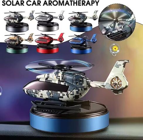 Solar Power Air Freshener for Car, Helicopter Aromatherapy Solar Energy Rotating Fragrance for Dashboard, Automotive Interior Decoration Purifiers, Fresheners Diffusers for Essential Oils(Green Camouf in Saudi Arabia