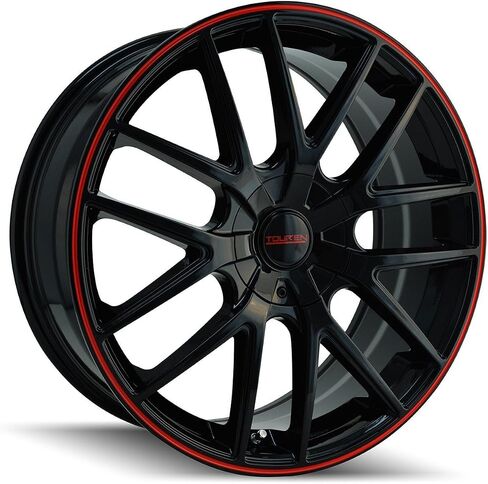 TR60 17x7.5، نمط الترباس: 5x110/115، الإزاحة: 42، حلقة سوداء/حمراء، مجموعة من 1 in Saudi Arabia
