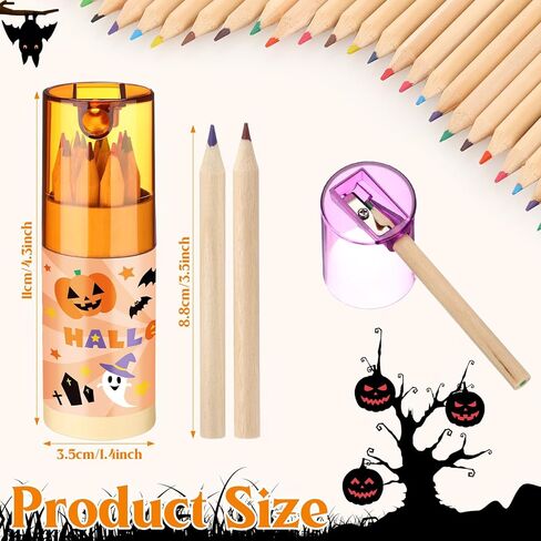 Fumete 32 Pack Mini Drawing Colored Pencils Pink Heart cute Coloring Pencils with Sharpener Bulk Classroom Exchange Gift School Class Prizes Bulk, 12 Count in Tube in Kuwait