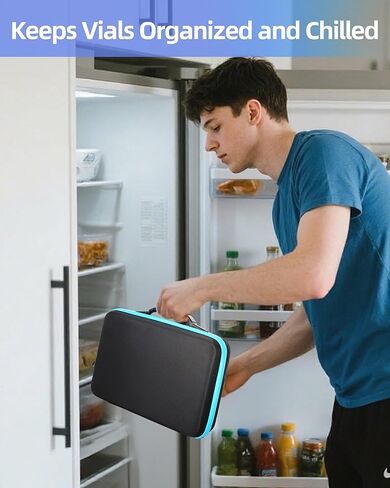 60 فتحة حامل قارورة أنسولين 10 مل، منظم تخزين حافظة الببتيد وواقي للثلاجة والسفر، يناسب قوارير قياسية 10 مل، هدية لمرضى السكر in Kuwait