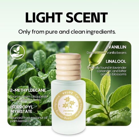 معطر هواء معلق للسيارة من فيلوز - رائحة صندل ناعمة تدوم طويلاً، موزع روائح الزيوت العطرية للسيارة بدون ميثيل كاربيتول وهيكسيلين جلايكول in Kuwait