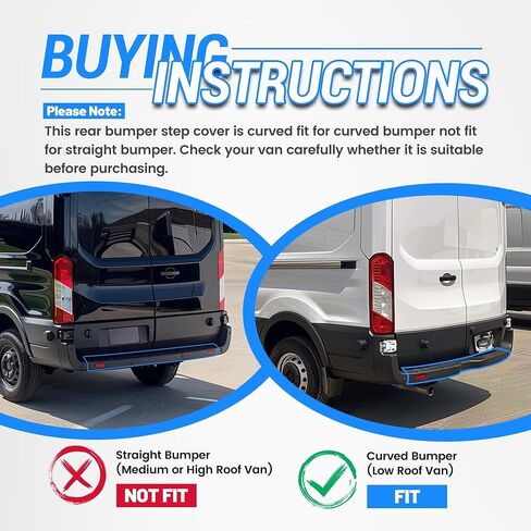 HECASA Rear Bumper Step Cover Compatible with 2015-2024 Ford Transit with Trailer Hitch Bumper Step Plate Panel Plastic (PC) Black Fit Low Roof Vans in Saudi Arabia