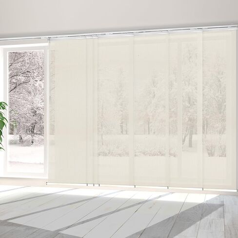 Web 7-Panel Single Rail White Panel Track Extendable 110"-153" W x 94" H, Panel Width 23.5" in Saudi Arabia