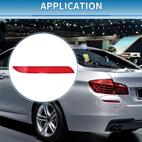 Bumper Reflector Rear Left Bumper Reflector Side Marker for BMW 528i 2012-2016 ABS Red in Saudi Arabia