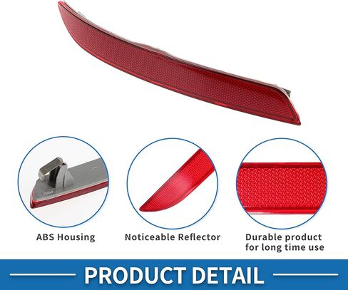 Bumper Reflector Rear Left Bumper Reflector Side Marker for BMW 528i 2012-2016 ABS Red in Saudi Arabia