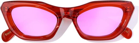 Non-Polarized Small Face Cat Eye Acetate Sunglasses 145mm Frame with UV Protection Impact Resistant Nylon Lens in Saudi Arabia