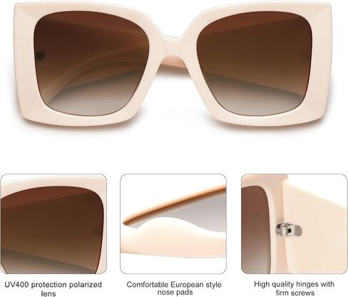 SOJOS Retro Square Polarized Womens Sunglasses Trendy Oversized Large Women's Big Shades SJ2224 in Saudi Arabia