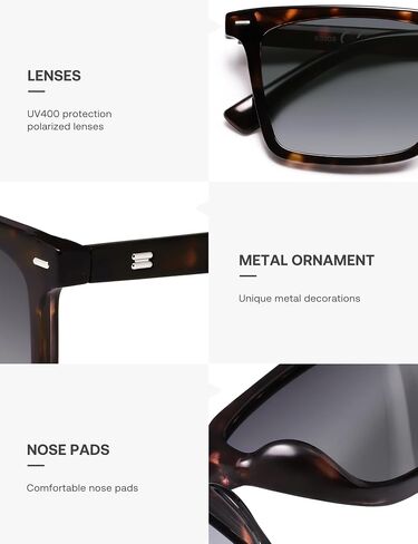 SOJOS Trendy Polarized Square Sunglasses Womens Men Retro Vintage 90s Sun Glasses SJ2387 in Saudi Arabia