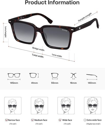 SOJOS Trendy Polarized Square Sunglasses Womens Men Retro Vintage 90s Sun Glasses SJ2387 in Saudi Arabia