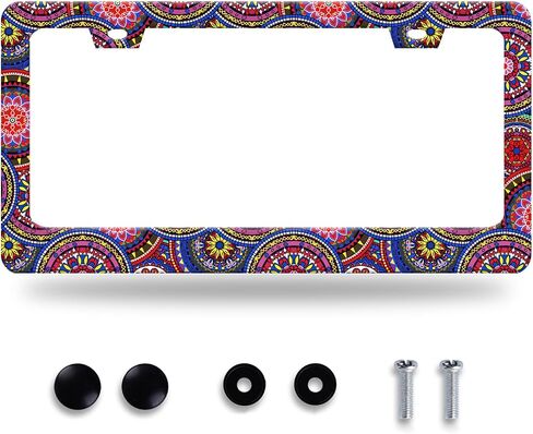 Cute Cats License Plate Frame Animals License Plate Holder Stainless Steel Funny Car Accessories Decoration for Men Women 12" x 6" in Kuwait