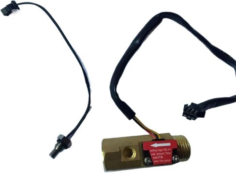 1PCS 66mm G1/2 Male Thread Brass Hall Effect Water Flow Sensor 1-25L/min with temperature sensor in Saudi Arabia