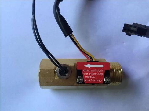 1PCS 66mm G1/2 Male Thread Brass Hall Effect Water Flow Sensor 1-25L/min with temperature sensor in Saudi Arabia