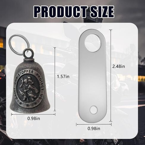 Guardian Angel Motorcycle Bell - Mini Riding Safety Charm, Motorcycle Guardian Biker Bell (S) in Saudi Arabia