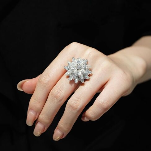Aura & lrena Fidget Ring Anxiety Rings for Women Fidget Rings for Anxiety with Pearl Spinner, Adjustable 18K Gold Plated Non-Tarnish Floral Ring Gift for Wife Mother Friend in Kuwait