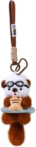 Plush Keychain Otter Charm for Women Teens & Animal Lovers | for Handbags Purses Backpacks & Car Keys | Birthday Gift in Kuwait
