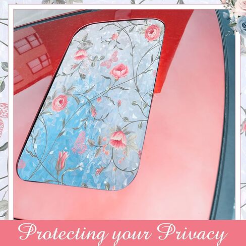 Rainbow Vintage Sunroof Sun Shade Film Static Clings Vinyl 3D Decals for Car Decoration UV Sun Protection for Moonroof & Side Windows, Car Camping Accessories(16.1 x 39.4 Inches,Watercolor) in Saudi Arabia