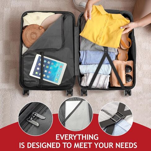 3 Piece Luggage Sets, Lightweight ABS Suitcase with 4 Spinner Wheels ＆ TSA Locks, Hardside Carry On Luggage Durable Suitcase Set for Family Travel Business - Red, 20/24/28 in Saudi Arabia