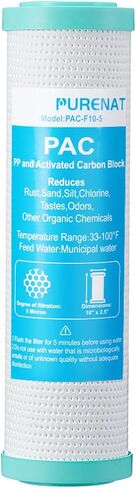 نظام فلتر مياه تحت الحوض - فلتر مياه تحت المنضدة لصنبور المطبخ والثلاجة وصانع الثلج، فلتر بديل 10 بوصة (تكلفة أقل)، فعال للغاية يقلل من الصدأ والرمال والكلور والطعم السيئ والرائحة in Kuwait