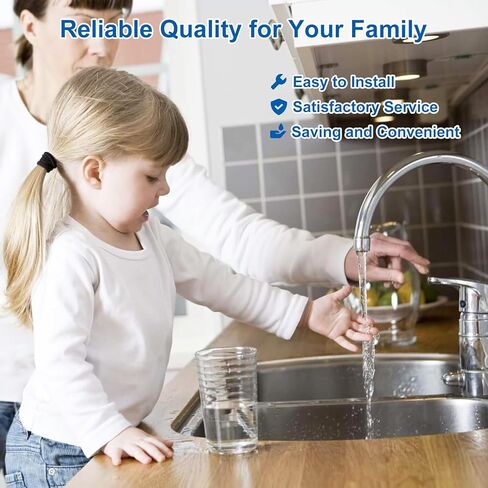 نظام فلتر مياه تحت الحوض - فلتر مياه تحت المنضدة لصنبور المطبخ والثلاجة وصانع الثلج، فلتر بديل 10 بوصة (تكلفة أقل)، فعال للغاية يقلل من الصدأ والرمال والكلور والطعم السيئ والرائحة in Kuwait