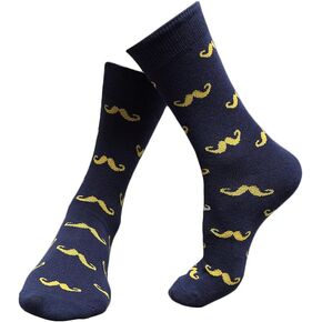 Mens Novelty Socks for Groomsmen Funny Mustache Colorful Crew Dress Wedding in Saudi Arabia