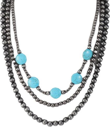 Navajo Pearl Necklace Turquoise Necklaces for Women Western Jewelry, Suitable for Birthday Parties, Handmade, Specially Designed for Women in Saudi Arabia
