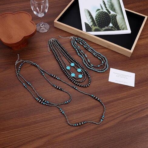 Navajo Pearl Necklace Turquoise Necklaces for Women Western Jewelry, Suitable for Birthday Parties, Handmade, Specially Designed for Women in Saudi Arabia