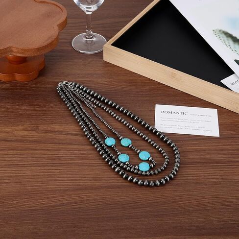 Navajo Pearl Necklace Turquoise Necklaces for Women Western Jewelry, Suitable for Birthday Parties, Handmade, Specially Designed for Women in Saudi Arabia