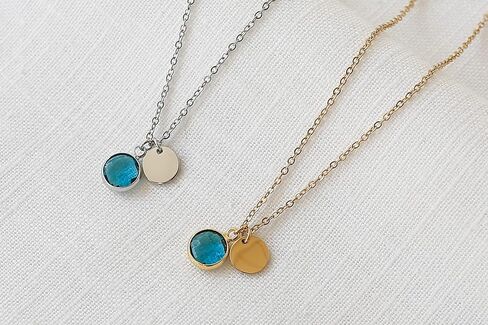 LUUK LIFESTYLE قلادات من الفولاذ المقاوم للصدأ مع قلادة كريستال زجاجية ملونة، بطاقة السعادة، مجوهرات نسائية، تصميم بسيط، فكرة هدية، عيد الحب، ذهبي وفضي in Kuwait