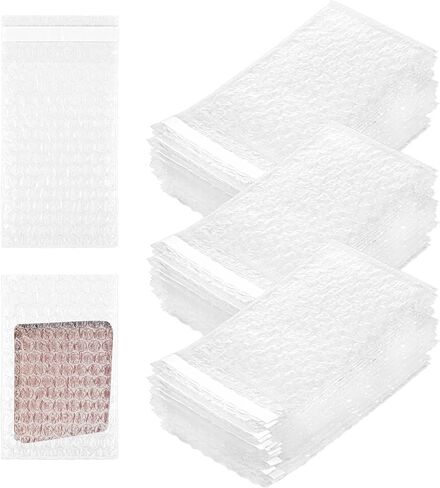 300Pcs Bubble Wrap Bags 4 x 6 Inch Clear Bubble Out Bags Self Sealing Bubble Wrap Pouches Double Wall Bubble Pouch Bag for Moving and Storage in Kuwait