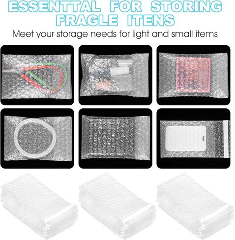 300Pcs Bubble Wrap Bags 4 x 6 Inch Clear Bubble Out Bags Self Sealing Bubble Wrap Pouches Double Wall Bubble Pouch Bag for Moving and Storage in Kuwait