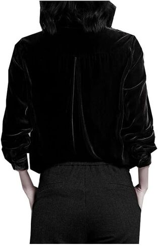 Silk Velvet Lady's Long-Sleeved Shirt Warm Soft Blouse Fat Tops for Woman 100KG in Saudi Arabia