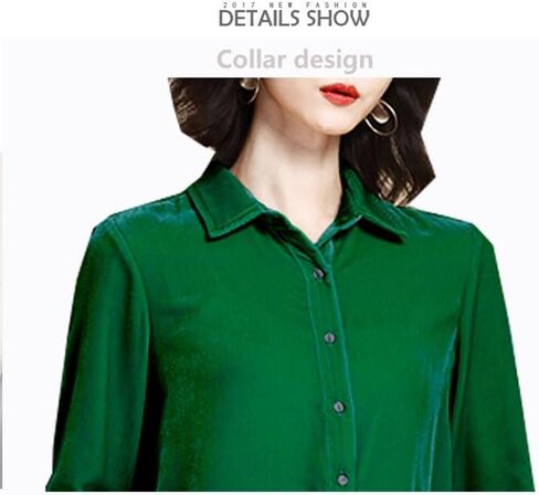 Silk Velvet Lady's Long-Sleeved Shirt Warm Soft Blouse Fat Tops for Woman 100KG in Saudi Arabia