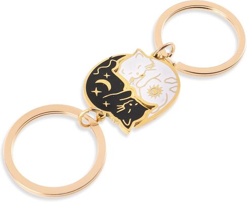 Matching Keychains Cat, Couples Keychain,A Pair of Matching Keychain,Can Be Seperated to 2 Pcs Cute Cat Key Chain,Couple Gift,Best Friend Keychain Women Men in Saudi Arabia