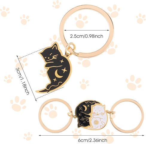 Matching Keychains Cat, Couples Keychain,A Pair of Matching Keychain,Can Be Seperated to 2 Pcs Cute Cat Key Chain,Couple Gift,Best Friend Keychain Women Men in Saudi Arabia