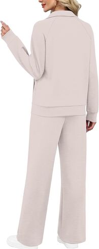 XIEERDUO Women's 2 Piece Lounge Sets Full Zip Up Sweatsuit Wide Leg Tracksuit Workout Outfits Fashion Airport Wear in Saudi Arabia