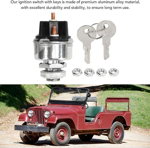 مفتاح التشغيل، مفتاح الإشعال مع مفتاحين، OE 942918، لـ Willys CJ2A، CJ3A، DJ3A، CJ3B، CJ5، CJ6 in Saudi Arabia