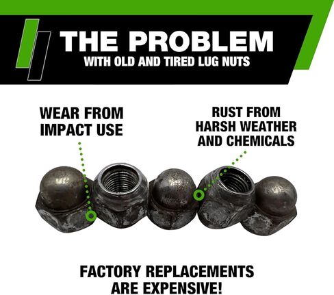 DPAccessories Black Lug Nuts | Compatible Replacement for Subaru | 28171AJ001, 28171AG000, 28171AJ000 | Factory/OEM Wheels Only | Set of 20 | DSU121251F-BK/020 in Saudi Arabia