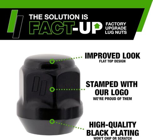 DPAccessories Black Lug Nuts | Compatible Replacement for Subaru | 28171AJ001, 28171AG000, 28171AJ000 | Factory/OEM Wheels Only | Set of 20 | DSU121251F-BK/020 in Saudi Arabia