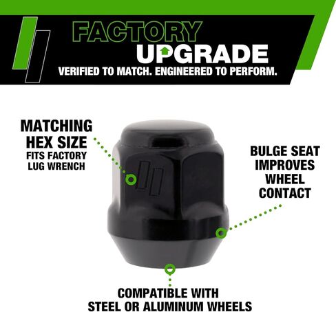DPAccessories Black Lug Nuts | Compatible Replacement for Subaru | 28171AJ001, 28171AG000, 28171AJ000 | Factory/OEM Wheels Only | Set of 20 | DSU121251F-BK/020 in Saudi Arabia